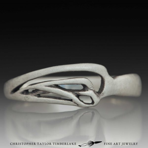 nouveau ring sterling silver cast modern silver ring